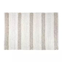 Tapis souple à motifs géométriques coton blanc 90 x 60