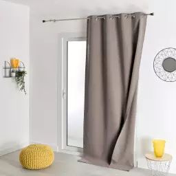 Rideau d’ameublement occultant double face polyester taupe 260 x 135