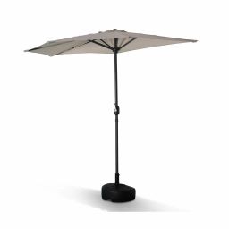 Demi parasol de balcon droit mât en aluminium toile sable D250cm