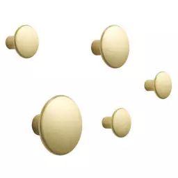 Patère The dots en Métal, Laiton massif – Couleur Métal – 18.17 x 18.17 x 18.17 cm – Designer Lars Tornoe