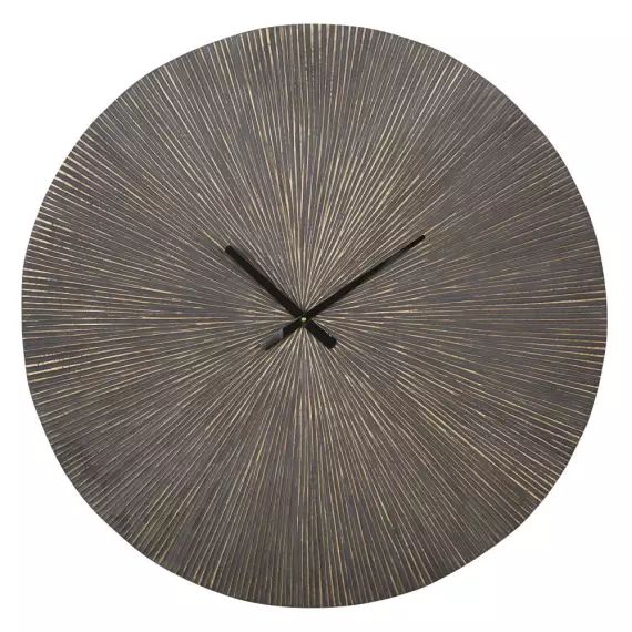Horloge en bois noir et doré D85