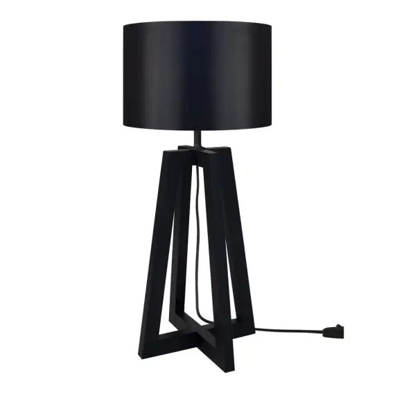 Lampe de chevet bois bois noir et blanc