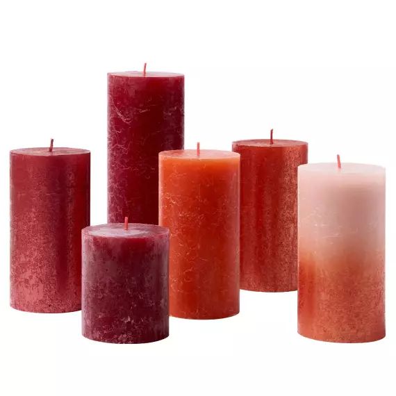 Lot De 6 Bougies, Rouge