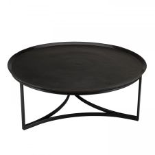 Table basse ronde aluminium noir
