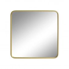 Miroir carré angles arrondis laiton or 65×65