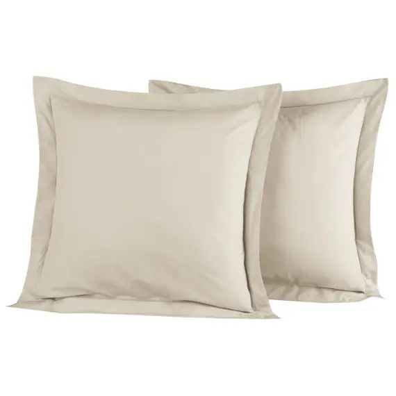 Lot de 2 taies d&rsquo;oreiller unie percale e Ficelle 65×65