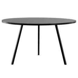 Table ronde Loop en Métal, Acier laqué – Couleur Noir – 122.58 x 122.58 x 74 cm – Designer Leif Jorgensen