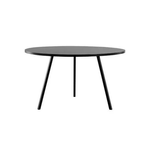 Table ronde Loop en Métal, Acier laqué – Couleur Noir – 122.58 x 122.58 x 74 cm – Designer Leif Jorgensen