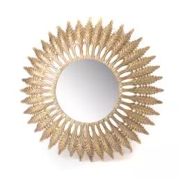 Miroir doré en métal D85cm