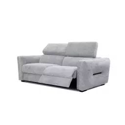 Canapé droit 3 places avec relax électrique à droite tissu gris clair