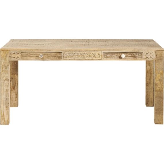 Table à manger 4 personnes en manguier sculpté L140