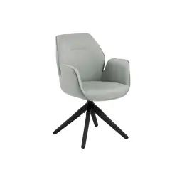 Fauteuil de salle à manger tissu et bois noir