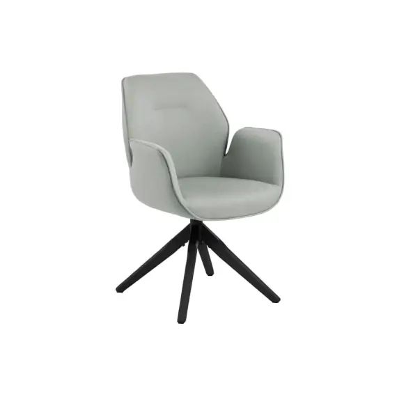 Fauteuil de salle à manger tissu et bois noir