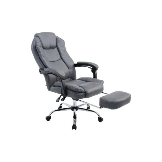 Chaise de bureau réglable pivotante en similicuir Gris