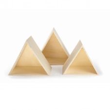 3 étagères triangles en bois