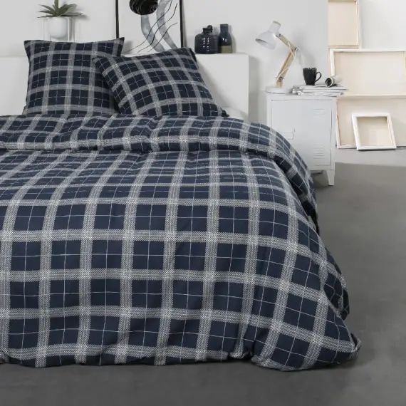 Parure de couette 100% coton flanelle imprimée 260×240 2 taies