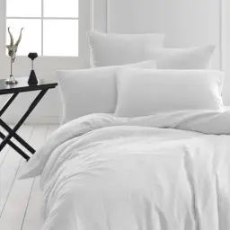 Housse de couette en gaze de coton blanc 140×200 cm