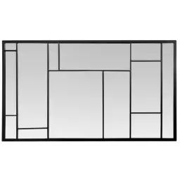 Miroir rectangulaire Artiste noir, l.140 x H.80 cm