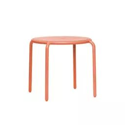 Table ronde Toní en Métal, Aluminium peinture poudre – Couleur Orange – 80 x 80 x 76 cm – Designer Erik  Stehmann
