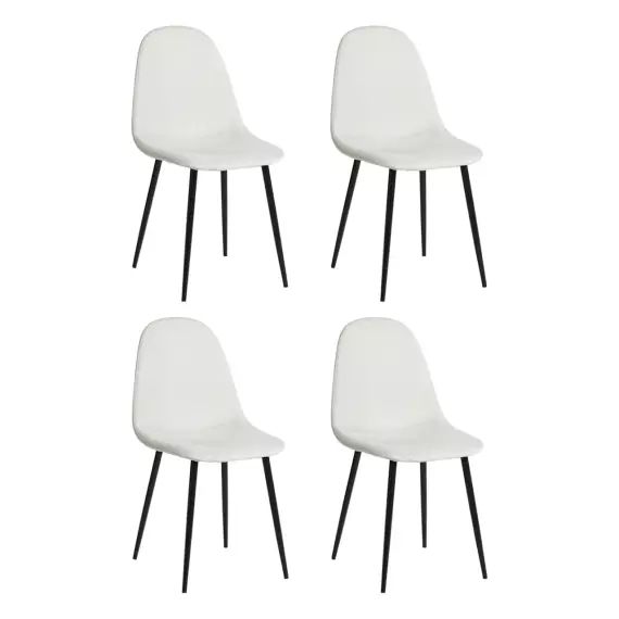 Lot de 2 chaises assises et dossier cannage structure métallique noir