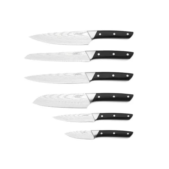 Lot de 6 couteaux en inox noir