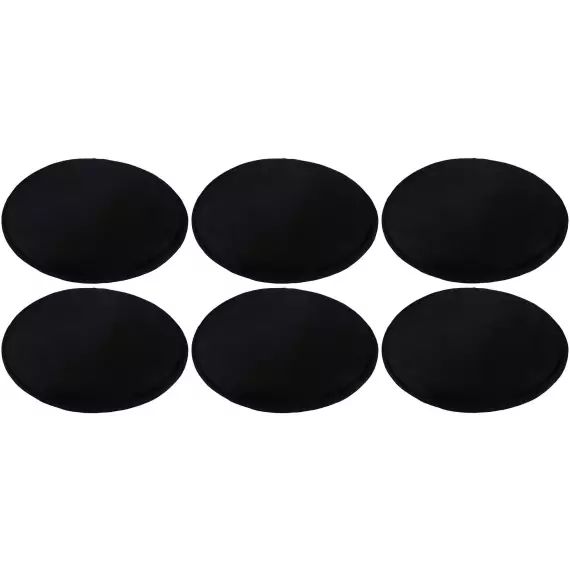 Set de 6 galettes de chaises en velours 34 cm noir