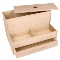 Boîte de rangement en bois 16 x 25 x 18 cm