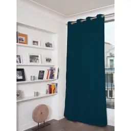 Rideau phonique thermique occultant bleu 140×260