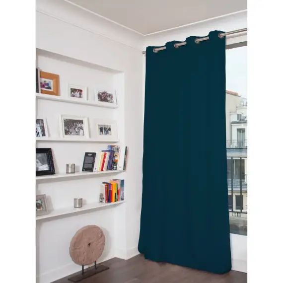 Rideau phonique thermique occultant bleu 140×260