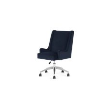 Higgs, chaise de bureau, velours bleu monarque