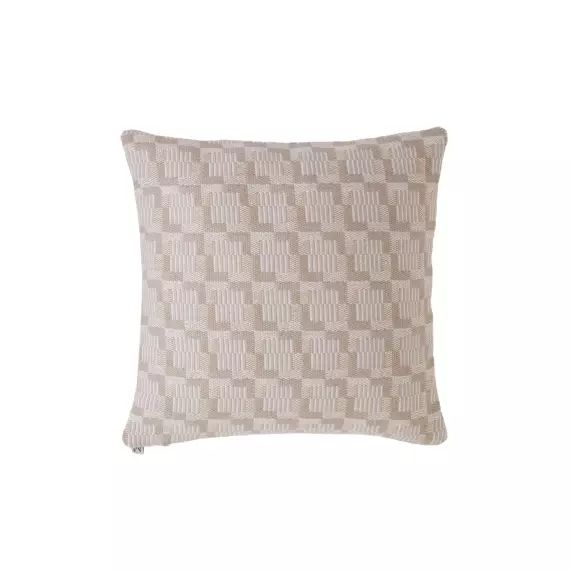 Housse de coussin 40×40 cm Ivoire et beige cendré