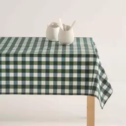 Nappe imprimée vert avec traitement anti-taches en coton 140×240 cm