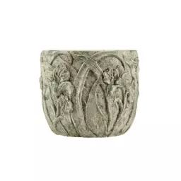 Cache-pot Pot de fleurs en Céramique, Grès – Couleur Gris – 25 x 25 x 21.5 cm