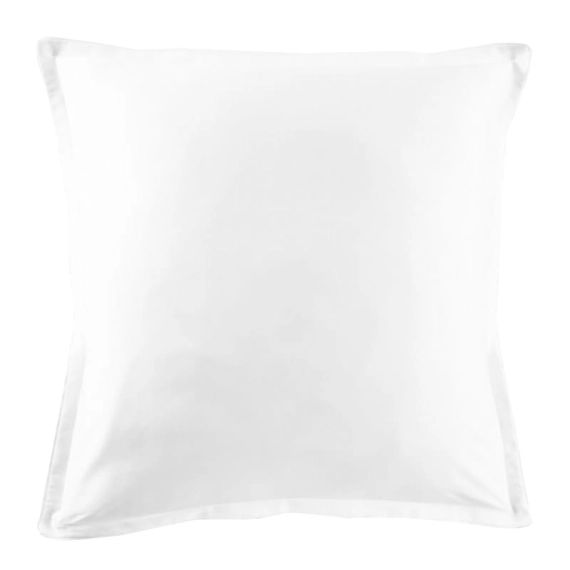 Taie d&rsquo;oreiller en satin de coton blanc neige 65×65