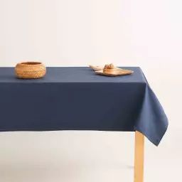 Nappe en coton biologique bleu avec anti-taches 140×140 cm