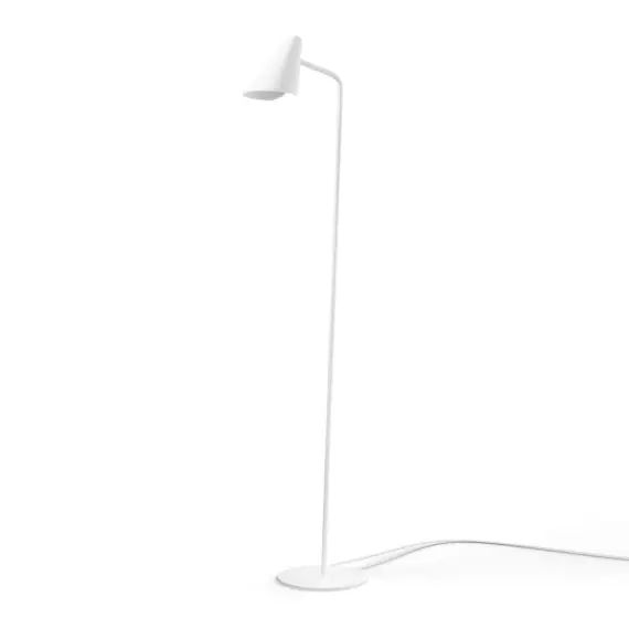 Lampadaire en métal en finition blanc sablé