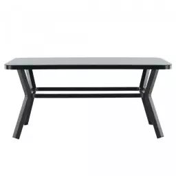 Table de jardin 160x90cm en aluminium gris
