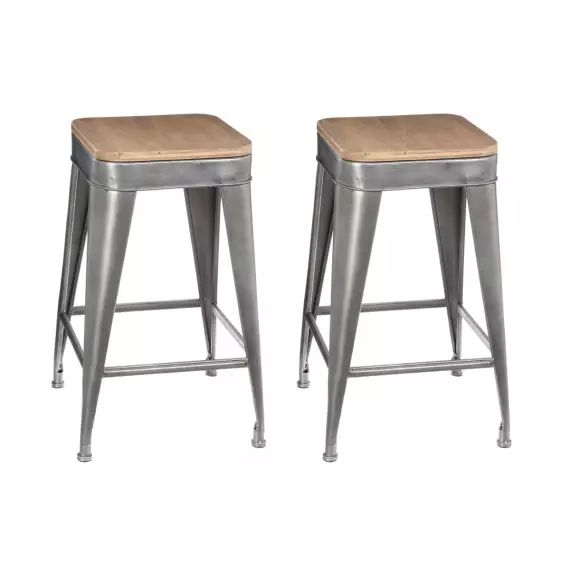 Lot de 2 tabourets de bar Joris Hispter Home » – Atmosphera »