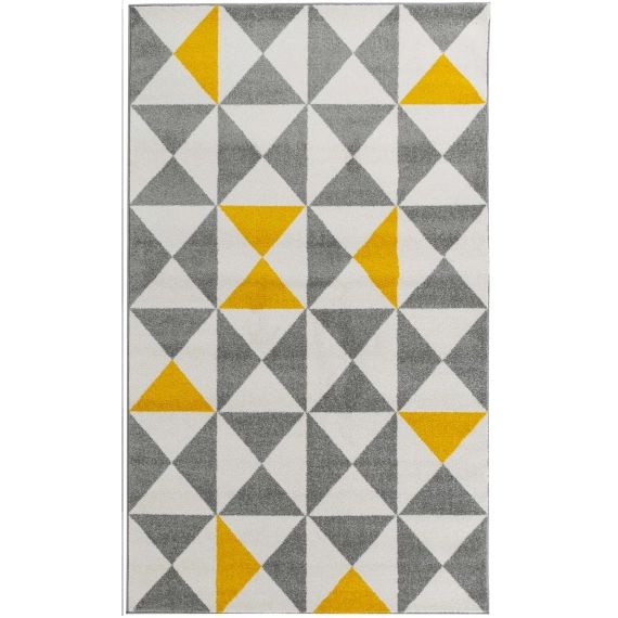 FORSA – Tapis géométrique jaune 160x230cm