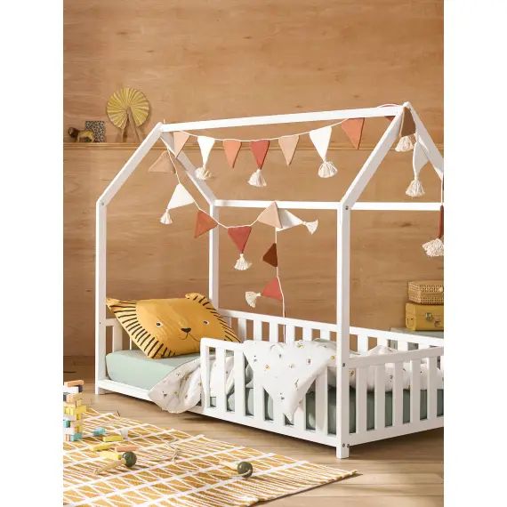 Lit enfant 70 x140 cm CABANE blanc