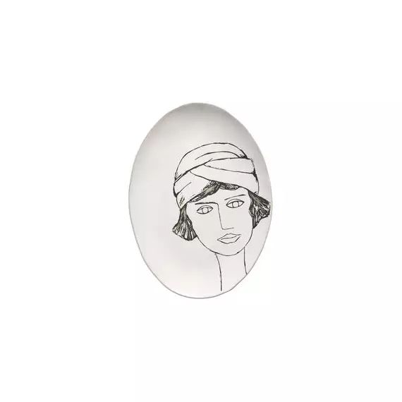 Assiette de présentation La Mère en Céramique, Grès – Couleur Blanc – 37.5 x 27.5 x 2 cm – Designer Marie  Michielssen