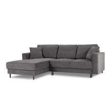 Canapé d’angle 4 places en tissu structuré gris