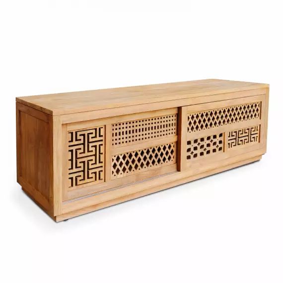 Meuble TV en teck massif recyclé 150 cm