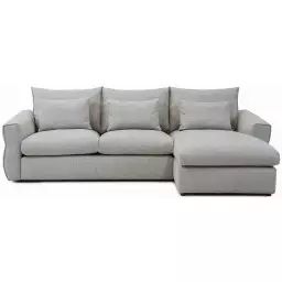 Canapé d’angle fixe 4 places FJORD coloris gris