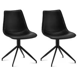 Lot de 2 chaises en simili noir