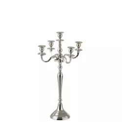 Chandelier 5 bras alu argent H63cm