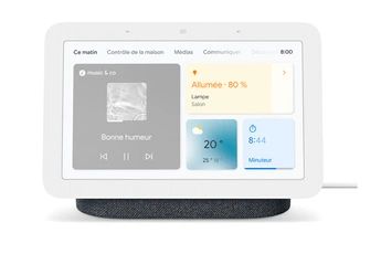 Enceinte intelligente Google Nest Hub 2è génération – Ecran connecté avec Assistant Google – couleur Charbon