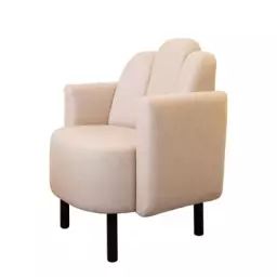 Fauteuil rembourré Martine en Tissu, Acier laqué – Couleur Beige – 55.5 x 74.89 x 80 cm – Designer Sarah Lavoine