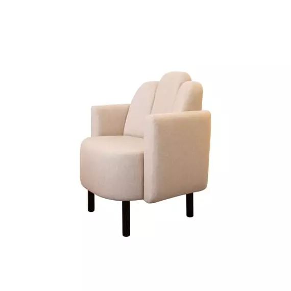 Fauteuil rembourré Martine en Tissu, Acier laqué – Couleur Beige – 55.5 x 74.89 x 80 cm – Designer Sarah Lavoine