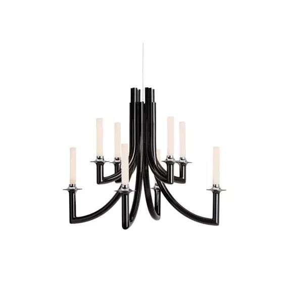 Lustre Khan en Plastique, Polycarbonate 2.0 – Couleur Noir – 77 x 77 x 61 cm – Designer Philippe Starck